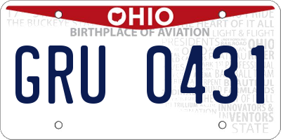 OH license plate GRU0431