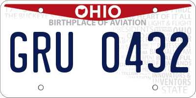 OH license plate GRU0432