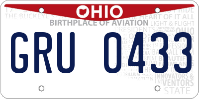 OH license plate GRU0433