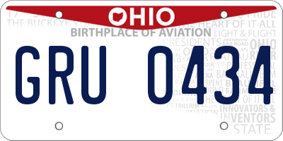 OH license plate GRU0434