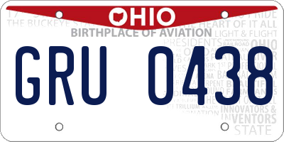 OH license plate GRU0438
