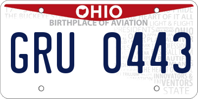 OH license plate GRU0443
