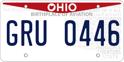 OH license plate GRU0446