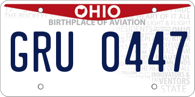 OH license plate GRU0447