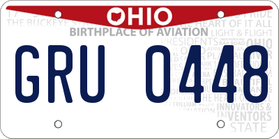 OH license plate GRU0448