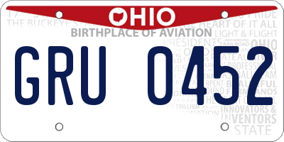 OH license plate GRU0452