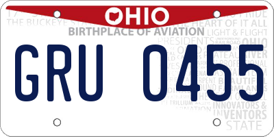 OH license plate GRU0455