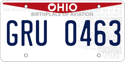 OH license plate GRU0463