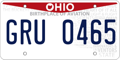 OH license plate GRU0465
