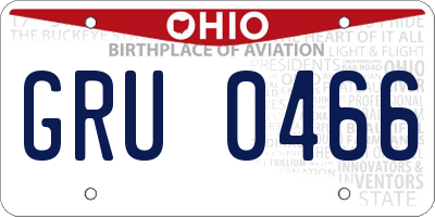 OH license plate GRU0466