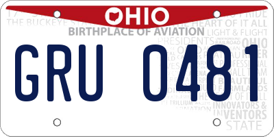 OH license plate GRU0481