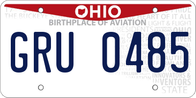 OH license plate GRU0485