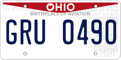 OH license plate GRU0490