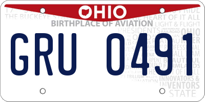 OH license plate GRU0491