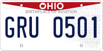 OH license plate GRU0501