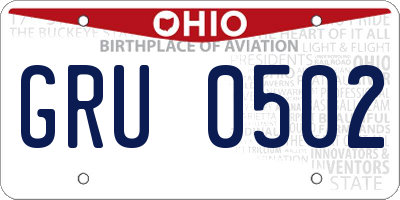 OH license plate GRU0502