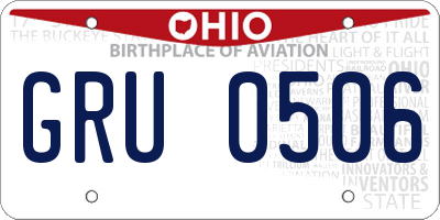 OH license plate GRU0506