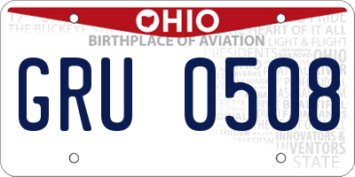 OH license plate GRU0508