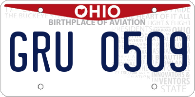 OH license plate GRU0509