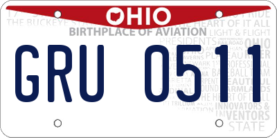 OH license plate GRU0511