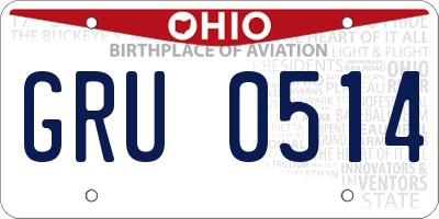 OH license plate GRU0514