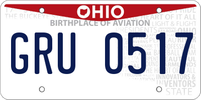 OH license plate GRU0517