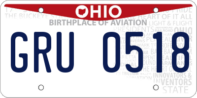 OH license plate GRU0518