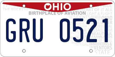 OH license plate GRU0521