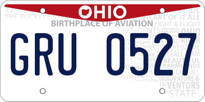 OH license plate GRU0527