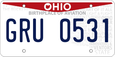 OH license plate GRU0531