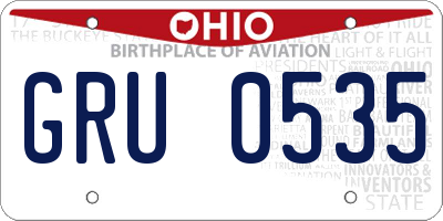 OH license plate GRU0535