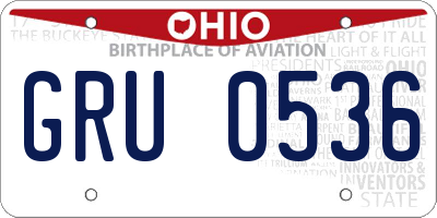 OH license plate GRU0536