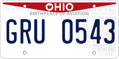 OH license plate GRU0543
