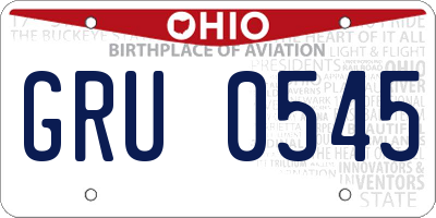 OH license plate GRU0545