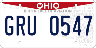 OH license plate GRU0547