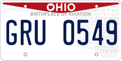 OH license plate GRU0549