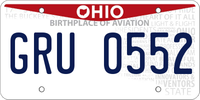 OH license plate GRU0552