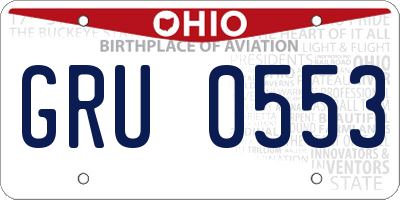 OH license plate GRU0553