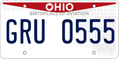 OH license plate GRU0555