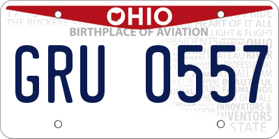 OH license plate GRU0557