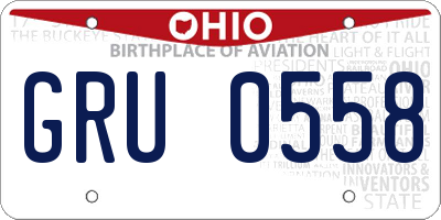 OH license plate GRU0558