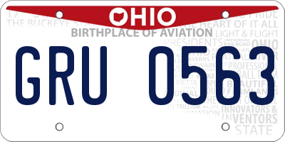 OH license plate GRU0563