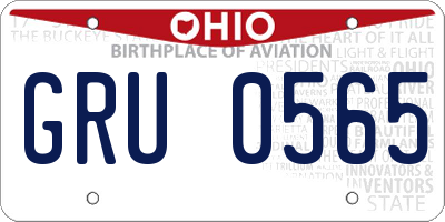 OH license plate GRU0565