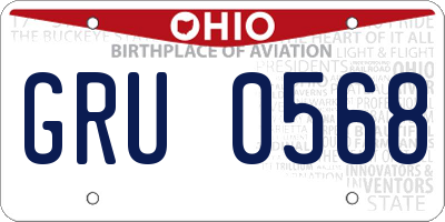 OH license plate GRU0568