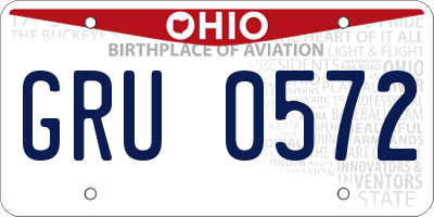 OH license plate GRU0572