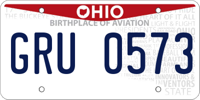 OH license plate GRU0573