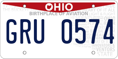 OH license plate GRU0574