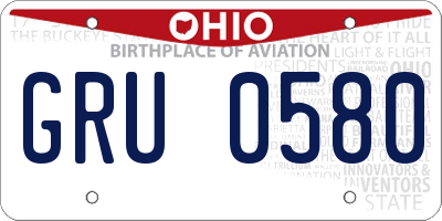 OH license plate GRU0580