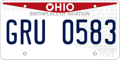 OH license plate GRU0583