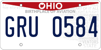 OH license plate GRU0584